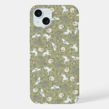 Slaande Hond Geïnspireerde Print in Groen Grijs