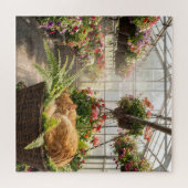 Slaande kat in hangende varenmand legpuzzel (Horizontaal)