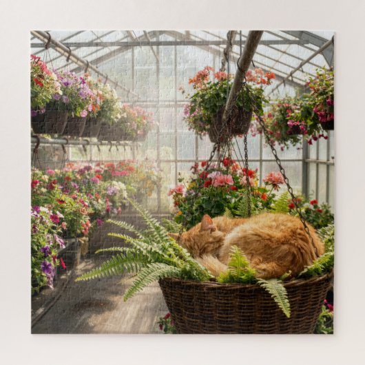 Slaande kat in hangende varenmand legpuzzel (Verticaal)