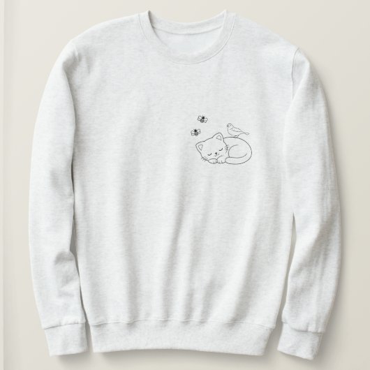 Slaande Kat Lijn Kunst Trui (Design voorkant)