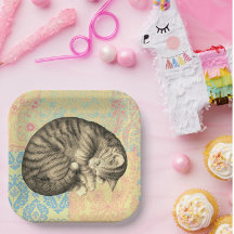 Slaande kat op quilt schattig