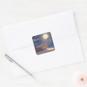 Slaande kat vierkante sticker (Envelop)