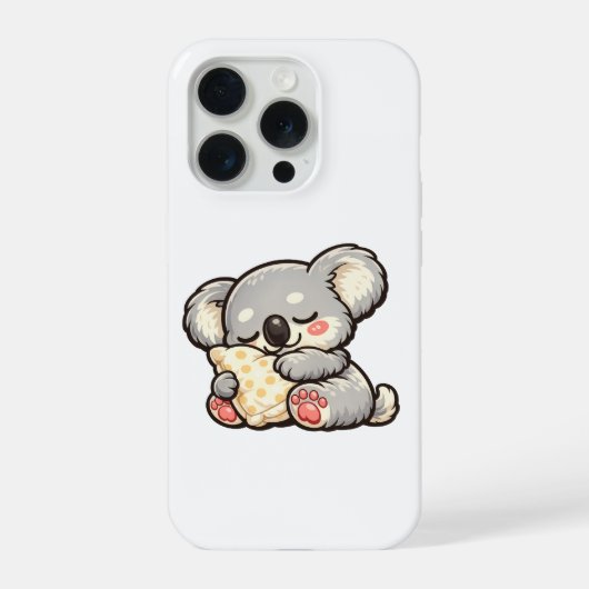 Slaande Koala met Kussen iPhone Hoesje (Achterkant)