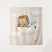 Slaande Leeuw Virtuele Achtergrond voor Shower Wandkleed (Voorkant)