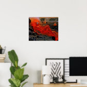 “Slaande Magma” – Vrouwelijk Vulkanisch Portret Poster (Thuiskantoor)