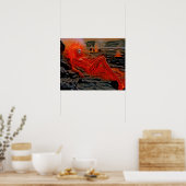 “Slaande Magma” – Vrouwelijk Vulkanisch Portret Poster (Keuken)
