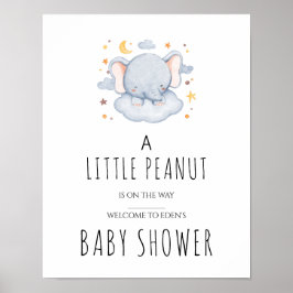 Slaande Olifant Baby Shower Bord Poster