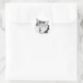 Slaande Tabbykat Monochroom Sticker (Tas)
