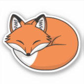 Slaande Tekenfilmvos Sticker (Voorkant)