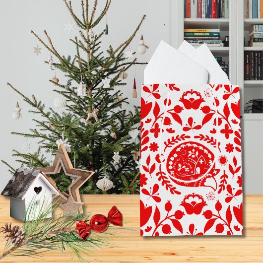 Slaande Vos Folk Art Gift Zak Medium Cadeauzakje