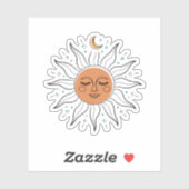 Slaande Zon en Maan Vinyl Sticker (Vel)