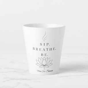 Slaap Adem Wees Mindfulness Zen Lotus Citaat Kunst Latte Mok