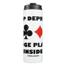 Slaap-afhankelijke Bridge Player in Kaart Suits Thermosbeker