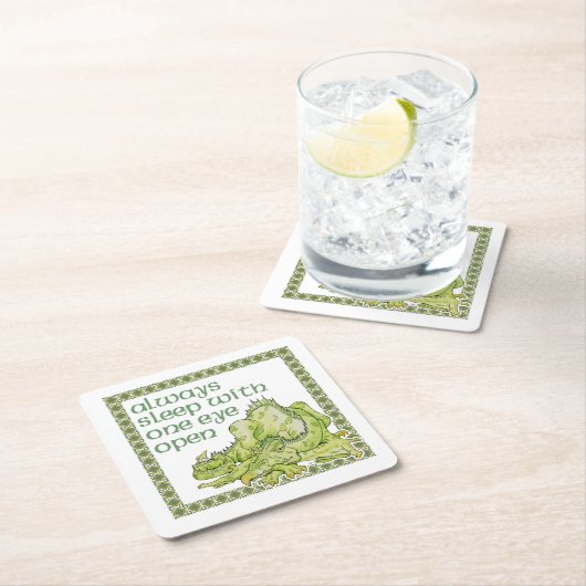 Slaap altijd met één oog open kartonnen onderzetters (Insitu)