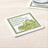 Slaap altijd met één oog open kartonnen onderzetters (Schuin)