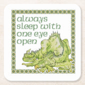 Slaap altijd met één oog open kartonnen onderzetters (Voorkant)