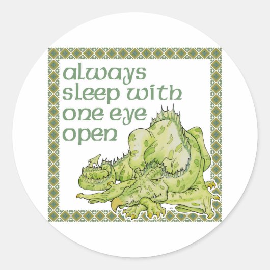 Slaap altijd met één oog open ronde sticker (Voorkant)