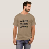 Slaap Anime Herhaling retro T-shirt (Voorkant volledig)