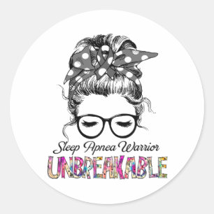 Slaap Apnea Awareness Ribbon Support Giften Ronde Sticker