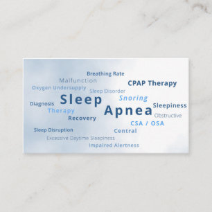 Slaap apneu cpap machine therapie CSA OSA Visitekaartje