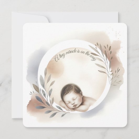 Slaap Baby Aquarel Illustratie Kaart (Voorkant)