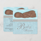 Slaap Baby Boy Blauw Grijs Baby shower Kaart (Voorkant / Achterkant)