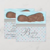 Slaap Baby Boy Blauw Grijs Baby shower Kaart (Voorkant / Achterkant)