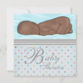 Slaap Baby Boy Blauw Grijs Baby shower Kaart (Voorkant)