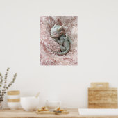 Slaap Baby Dragon Nursery Art Poster (Keuken)