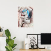Slaap Baby Eenhoorn Kwekerij Art Poster (Thuiskantoor)