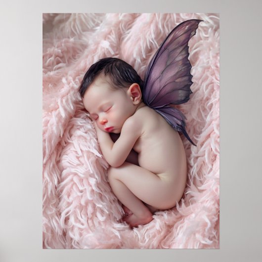 Slaap Baby Fairy Nursery Art Poster (Voorkant)