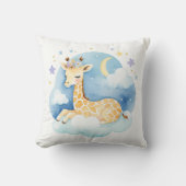 Slaap Baby Giraffe Boho Naam Kwekerij Kussen (Voorkant)
