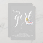 Slaap baby meisje douche elegante tekst minimaal kaart (Voorkant / Achterkant)