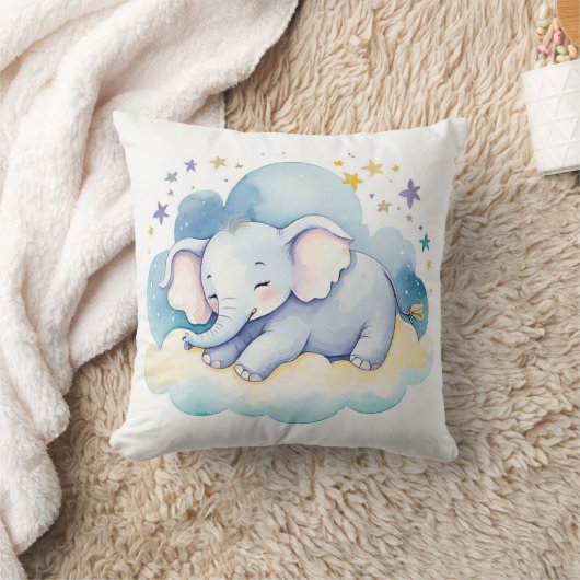 Slaap Baby Olifant Boho Naam Kwekerij Kussen (Deken)