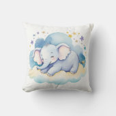 Slaap Baby Olifant Boho Naam Kwekerij Kussen (Voorkant)