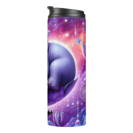 Slaap Baby olifant op halve maan Thermosbeker (Geroteerd rechts)