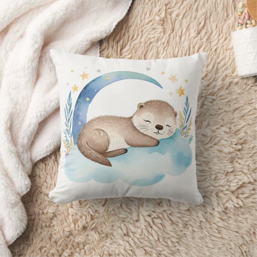 Slaap Baby Otter Boho Naam Kwekerij Kussen (Deken)