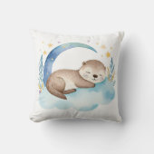 Slaap Baby Otter Boho Naam Kwekerij Kussen (Voorkant)