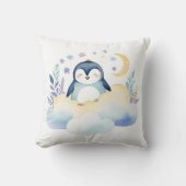 Slaap Baby Penguin Boho Naam Kwekerij Kussen (Voorkant)