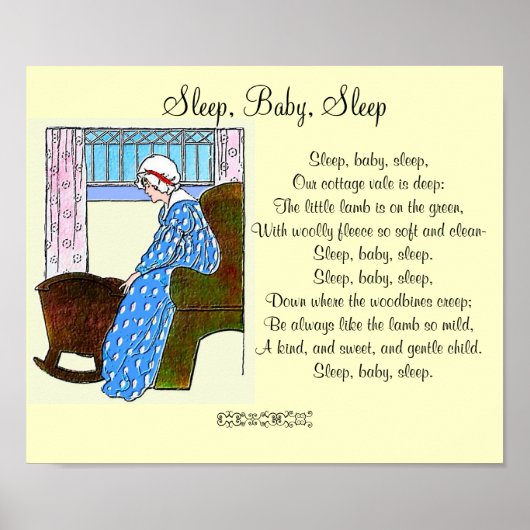 "Slaap, Baby, Slaap" Vintage Poster (Voorkant)