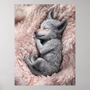 Slaap Baby Weerwolf Nursery Art Poster