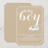 Slaap babyboy douche  tekst minimaal kaart (Voorkant / Achterkant)