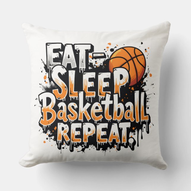 Slaap basketbal bij het eten kussen (Voorkant)