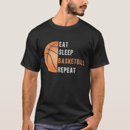 Slaap basketbal bij het eten t-shirt