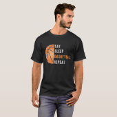 Slaap basketbal bij het eten t-shirt (Voorkant volledig)