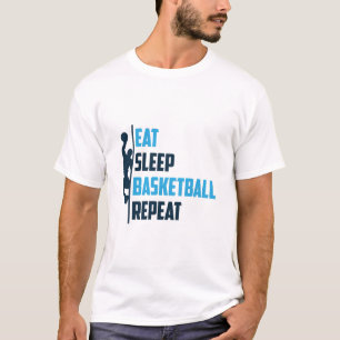 Slaap basketbal bij het eten t-shirt