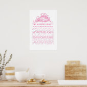 Slaap Beauty Sprookjesboek Roze Poster (Keuken)