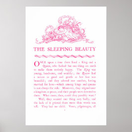 Slaap Beauty Sprookjesboek Roze Poster