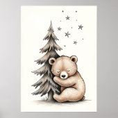 Slaap Beer Cub Woodland Nursery Art Poster (Voorkant)