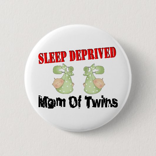 Slaap beroofde moeder van TWINS Ronde Button 5,7 Cm (Voorkant)